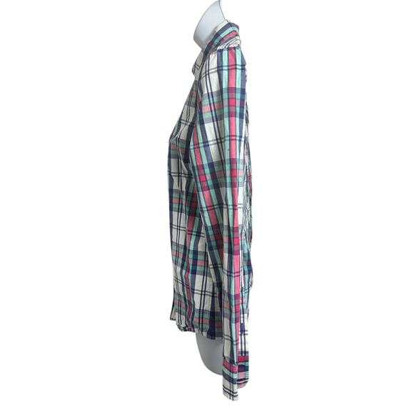 Women's Vineyard Vines Plaid Button Front Shirt Sz 2 Long-Sleeve Cotton Casual - Picture 5 of 7